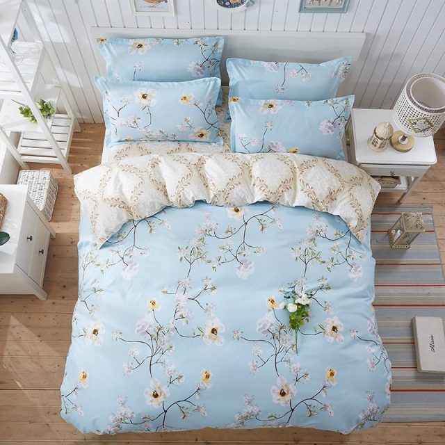 *Blue Floral Bed Linen Super Sale Now On.... Free Shipping
